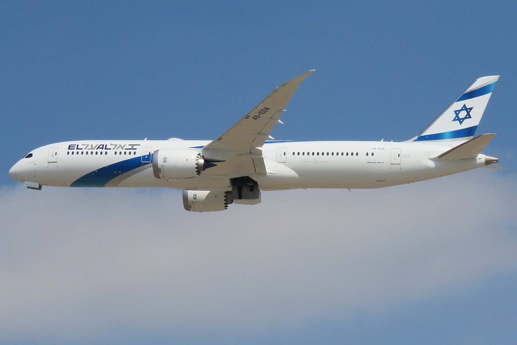 The tail of an ELAL airplane