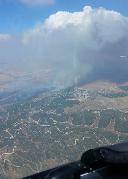 Lahav Forest fire, picture taken from a glider. Lahav Forest fire, picture taken from a glider.