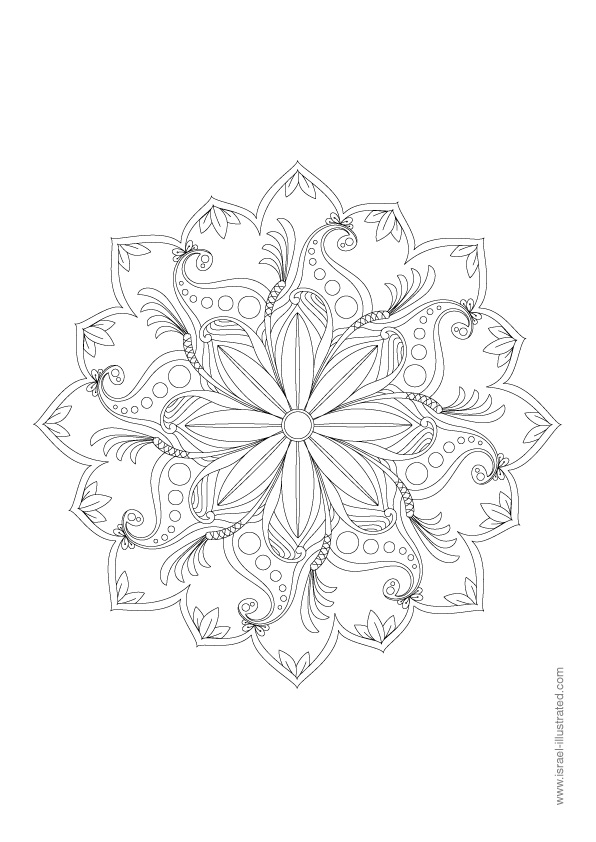 Hand Drawing Mandala-Black & White Original Unique Beautiful Flower Mandala  Art.