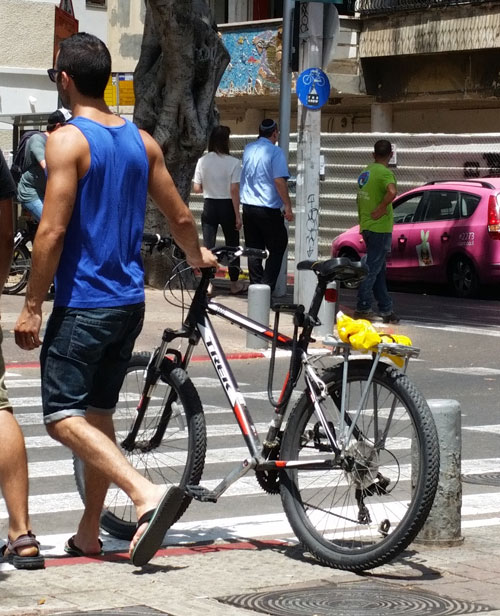 Normal Bicycle, cute guy in flip-flops