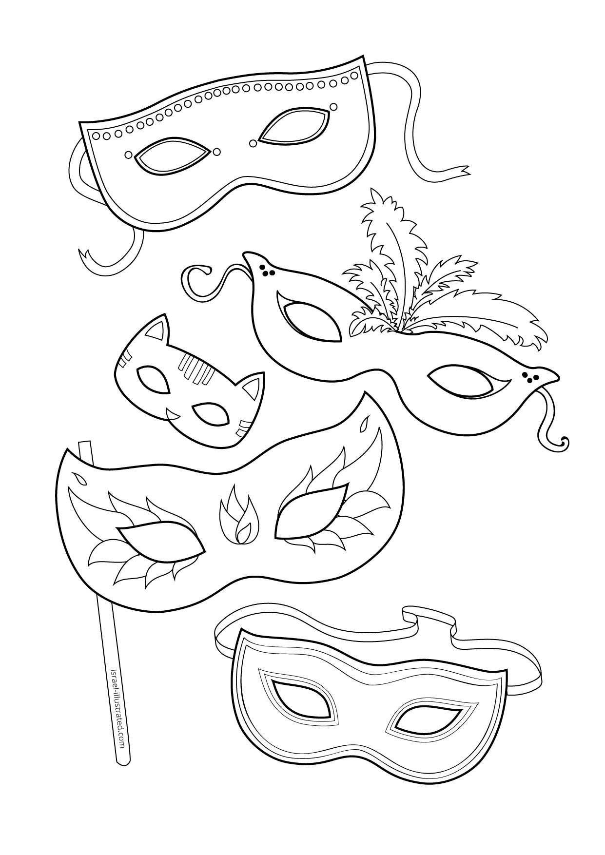 Dan As 111094 6 x 7.5 in. 10 Black Velvet Coloring Pages - Happy Purim